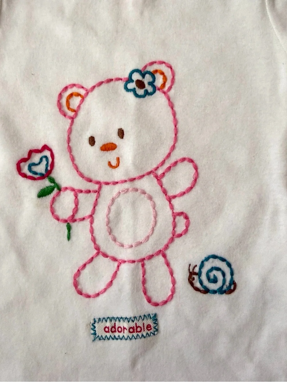 Carters 6-9m Baby Girl Outfit Set Striped Pink White Pants & Bear Shirt 6m 9m